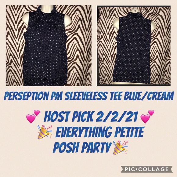 Perseption Petite PM sleeveless blue/cream - Picture 5 of 5